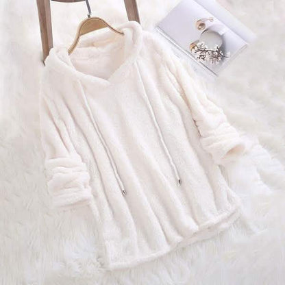 Women's Fleece Hoodie Solid Color Long Sleeve Sweatshirt DailySale