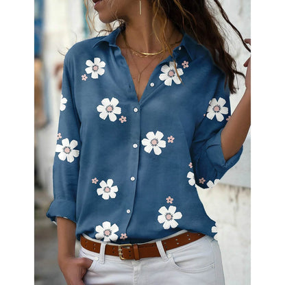 Women's Floral Button Themed Shirt Top DailySale