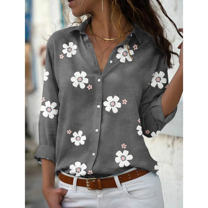 Women's Floral Button Themed Shirt Top DailySale