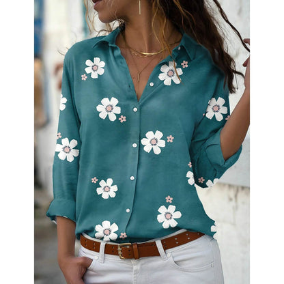 Women's Floral Button Themed Shirt Top DailySale