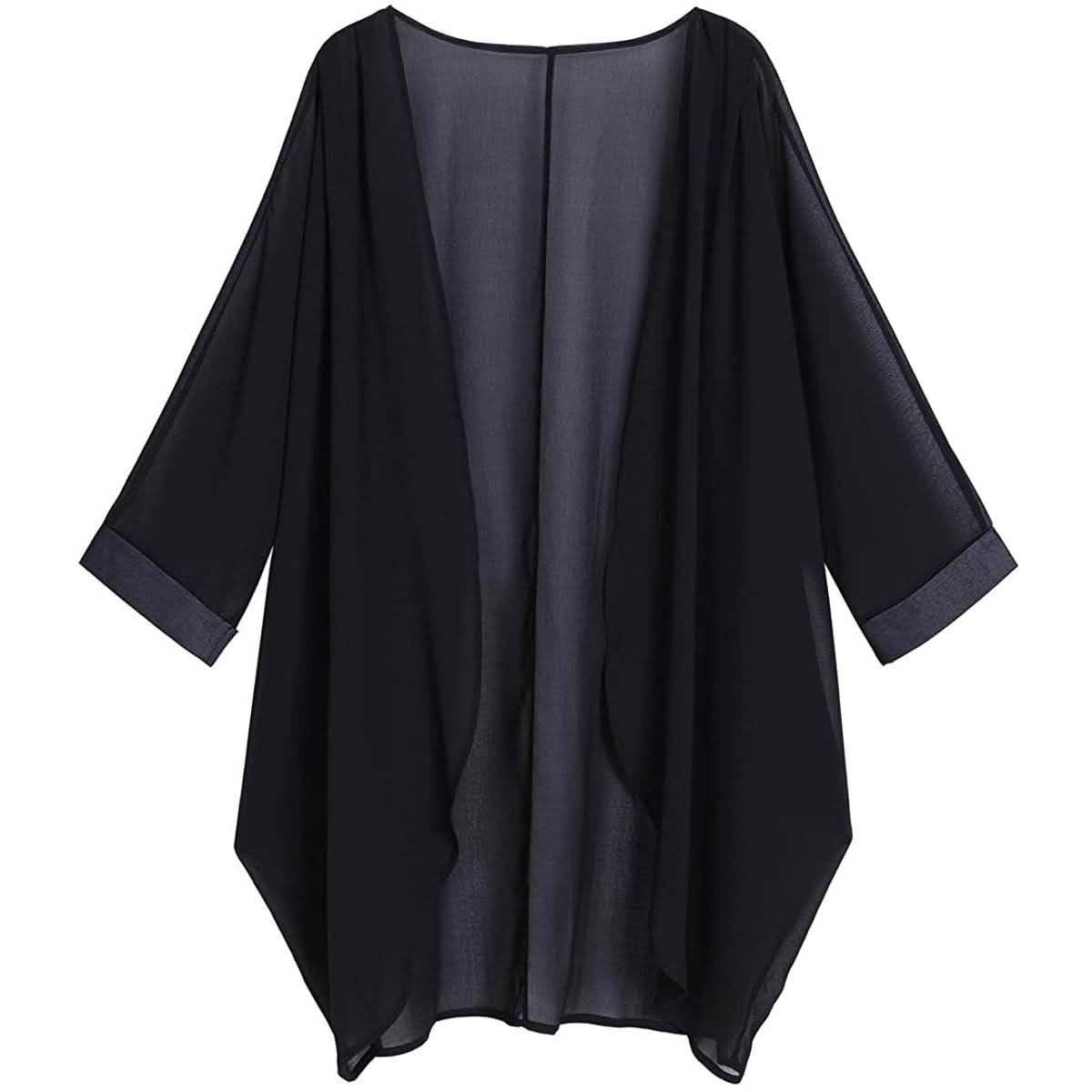 Women's Floral Print Sheer Chiffon Loose Kimono Cardigan Capes DailySale