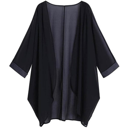 Women's Floral Print Sheer Chiffon Loose Kimono Cardigan Capes DailySale