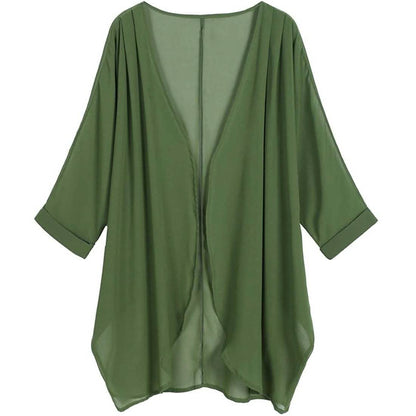 Women's Floral Print Sheer Chiffon Loose Kimono Cardigan Capes DailySale