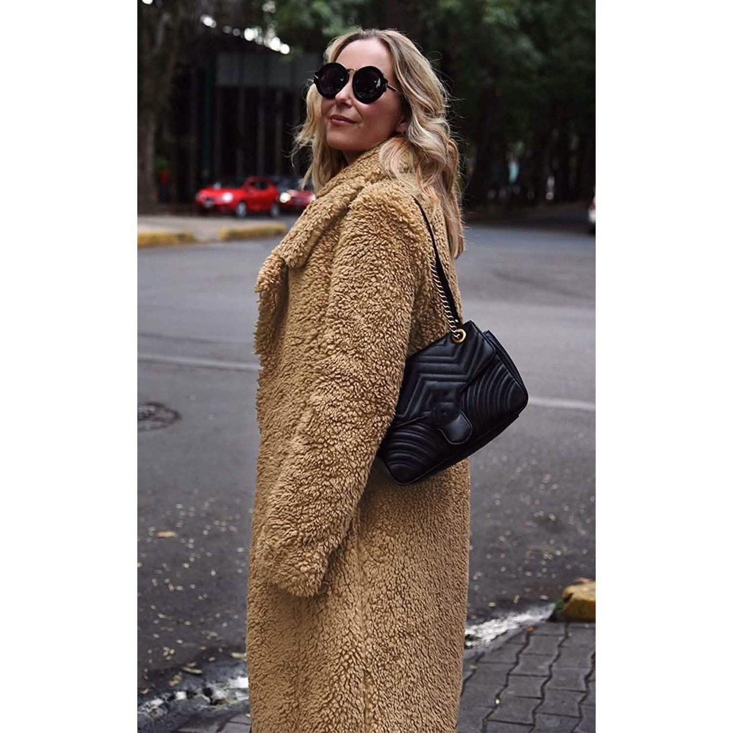 Women's Fuzzy Fleece Lapel Open Front Long Cardigan Coat DailySale