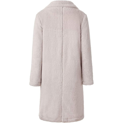 Women's Fuzzy Fleece Lapel Open Front Long Cardigan Coat DailySale