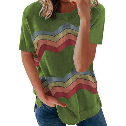 Womens Graphic Crewneck Tee Loose Casual T-Shirt DailySale