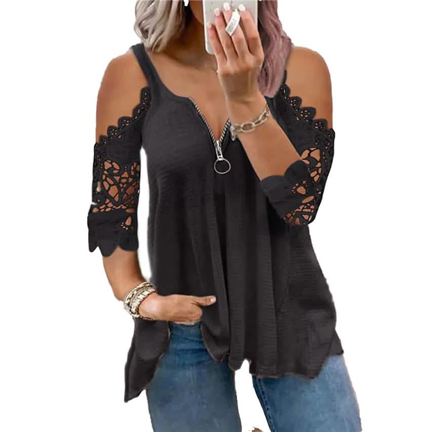 Women's Half Sleeve V Neck Sexy Top DailySale