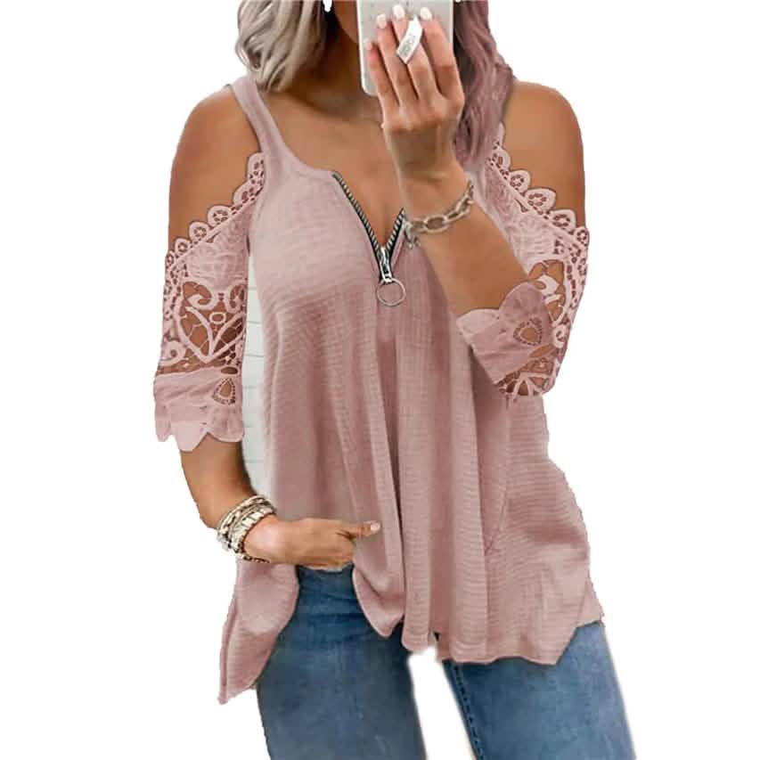 Women's Half Sleeve V Neck Sexy Top DailySale