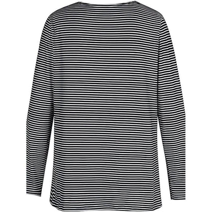 Women's Halloween Tunic T shirt Striped Cat 3D Cartoon Long Sleeve Print Round Neck DailySale