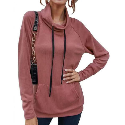 Women's High Collar Long Sleeve Lace Loose Pullover Top Hoodie DailySale