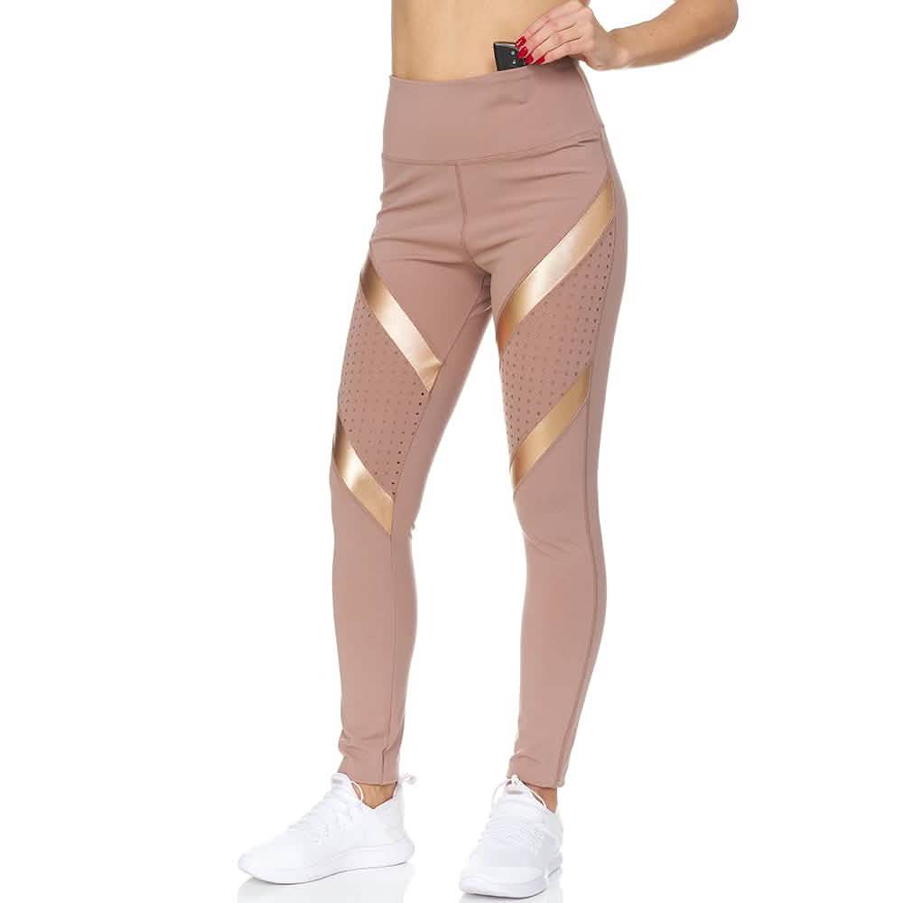 Women's High Waist Active Full Length Leggings With Lazer Cut Mesh DailySale