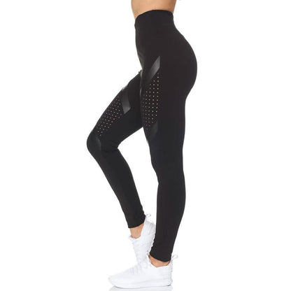 Women's High Waist Active Full Length Leggings With Lazer Cut Mesh DailySale