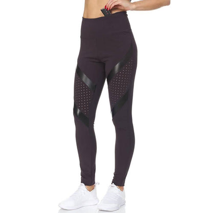 Women's High Waist Active Full Length Leggings With Lazer Cut Mesh DailySale