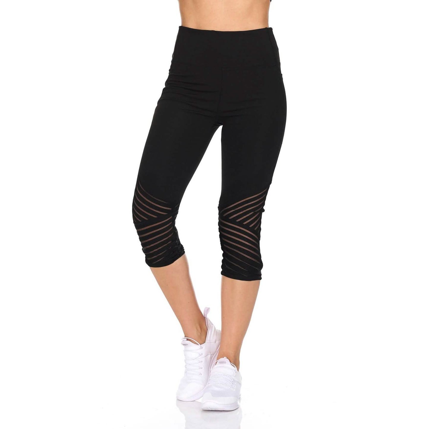 Women's High Waist Active Leggings With Motto Mesh Detail DailySale