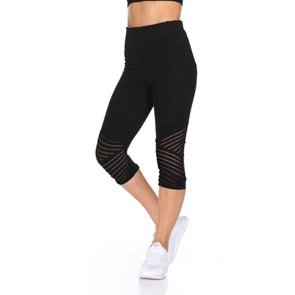 Women's High Waist Active Leggings With Motto Mesh Detail DailySale