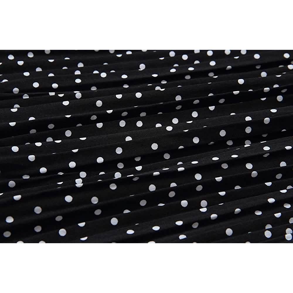 Womens High Waist Polka Dot Pleated Skirt DailySale