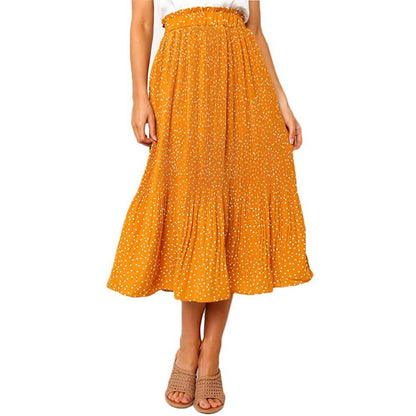 Womens High Waist Polka Dot Pleated Skirt DailySale
