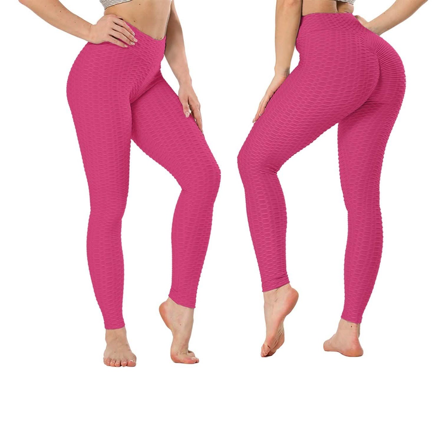 Women's High Waist Textured Butt Lifting Slimming Workout Leggings Tights Pants DailySale
