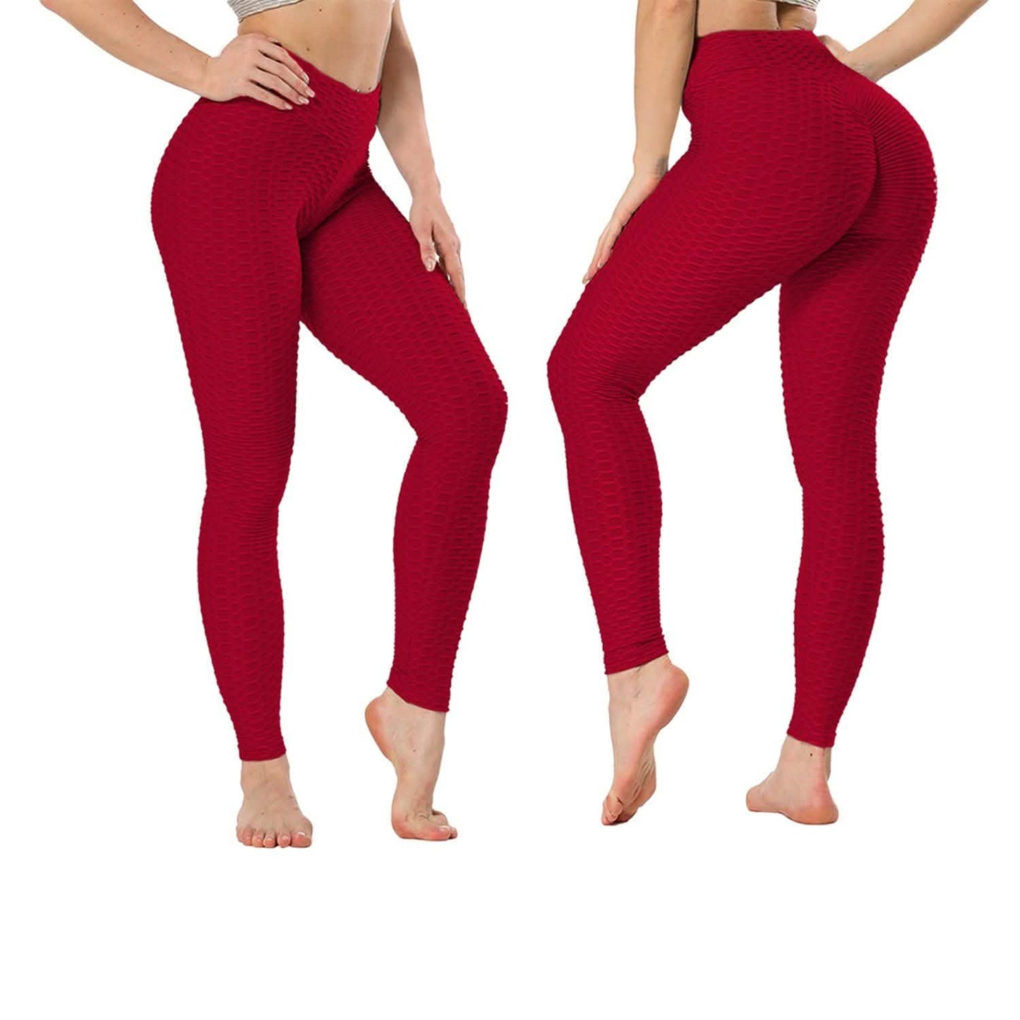 Women's High Waist Textured Butt Lifting Slimming Workout Leggings Tights Pants DailySale