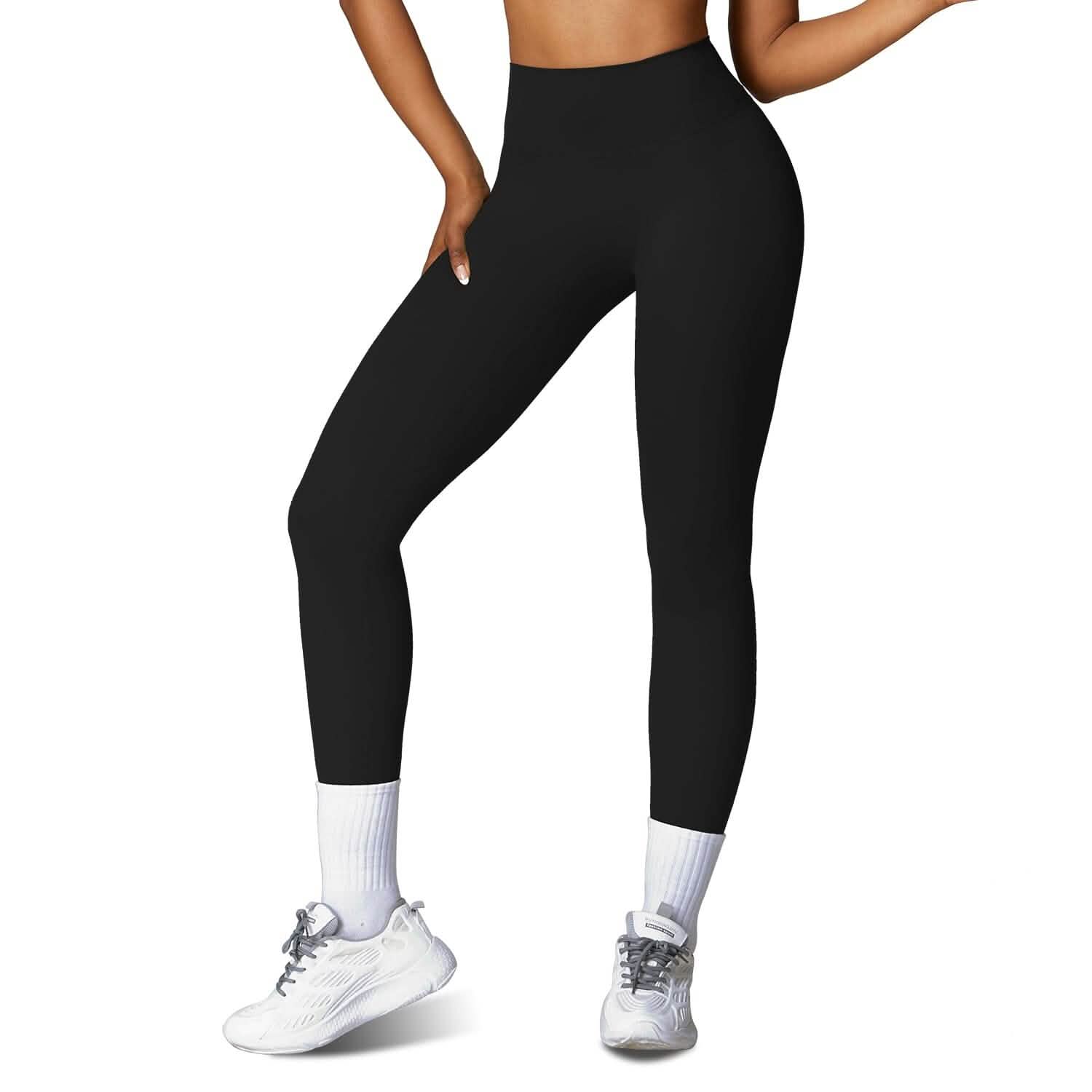 Women's High Waist Workout Leggings Tummy Control Compression with 25" Inseam No Front Seam DailySale