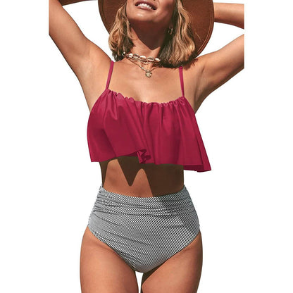 Women's High Waisted Falbala Bikini Set DailySale