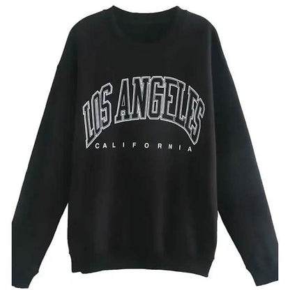 Women's Sweatshirt Graphic Text Los Angeles DailySale