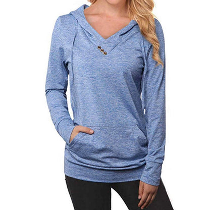 Women's Hoodie Sweatshirt Plain Lace Up Front Pocket DailySale