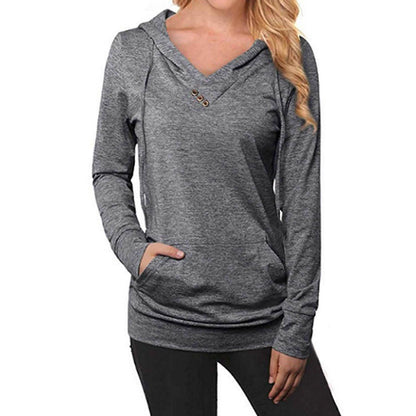 Women's Hoodie Sweatshirt Plain Lace Up Front Pocket DailySale