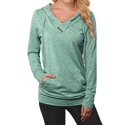 Women's Hoodie Sweatshirt Plain Lace Up Front Pocket DailySale
