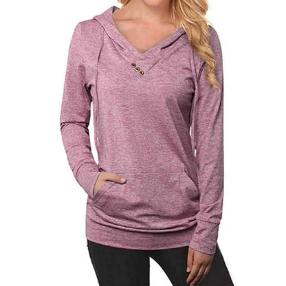 Women's Hoodie Sweatshirt Plain Lace Up Front Pocket DailySale