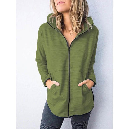 Women's Hoodie Zip Up Hoodie Sweatshirt Plain Zipper Front DailySale