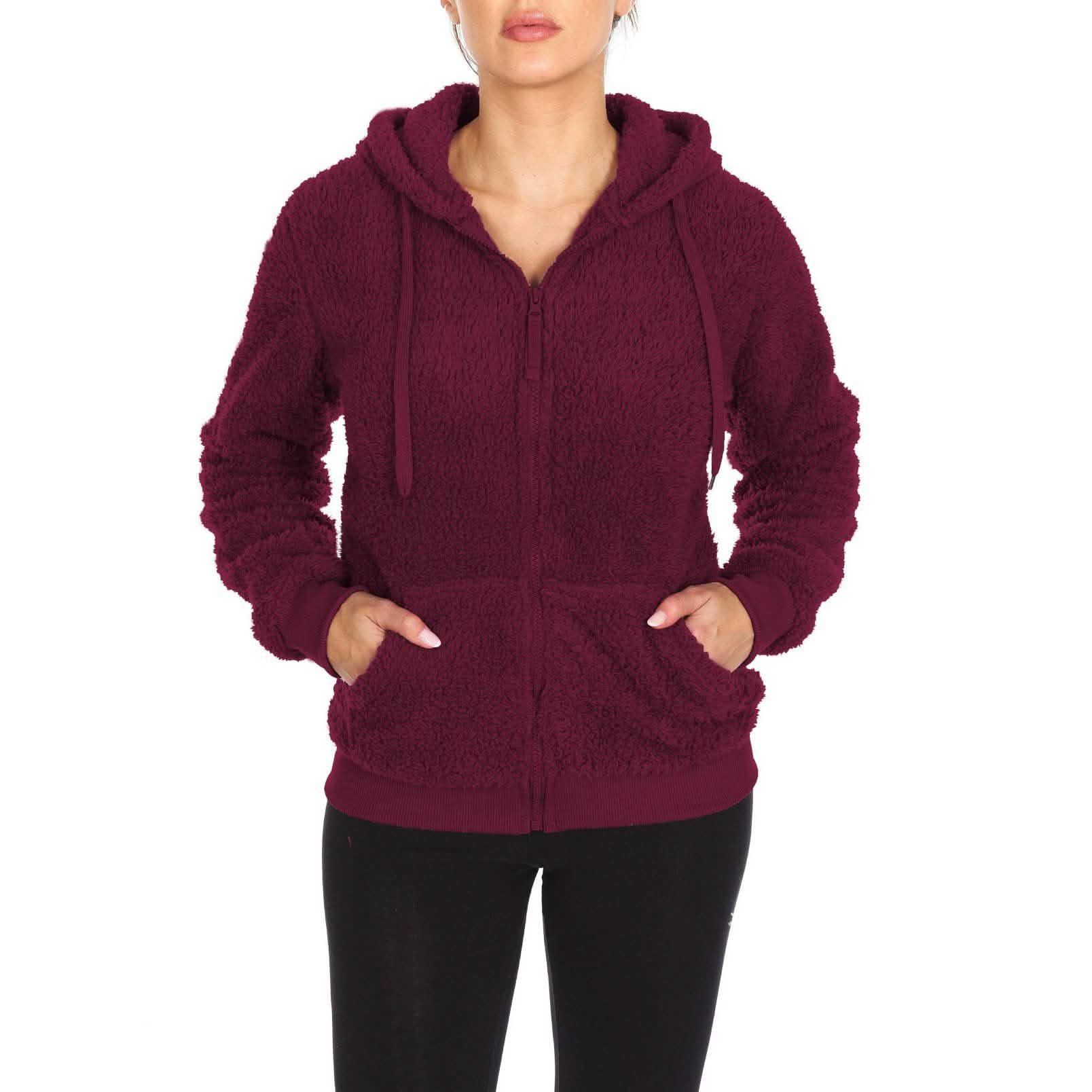 Women's Inner and Outer Sherpa Hoodie Sweatshirt Jacket DailySale