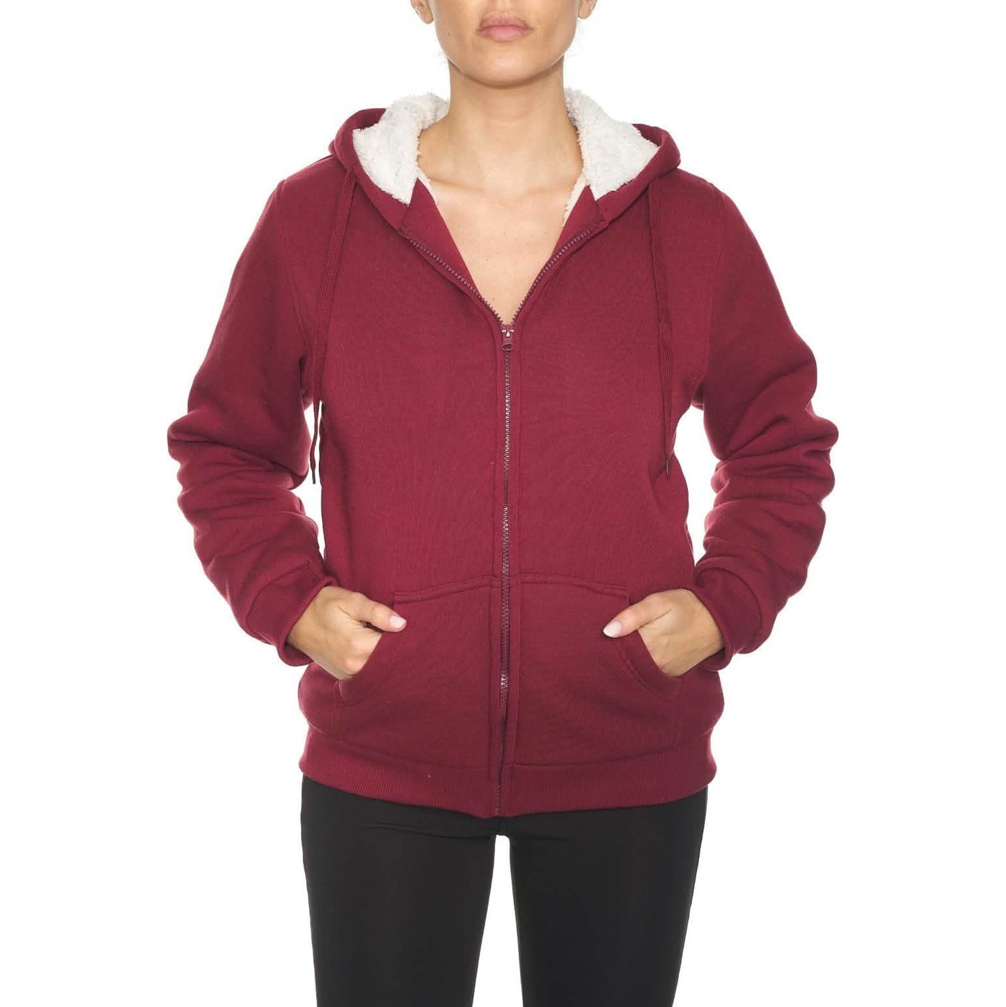 Women's Inner and Outer Sherpa Hoodie Sweatshirt Jacket DailySale