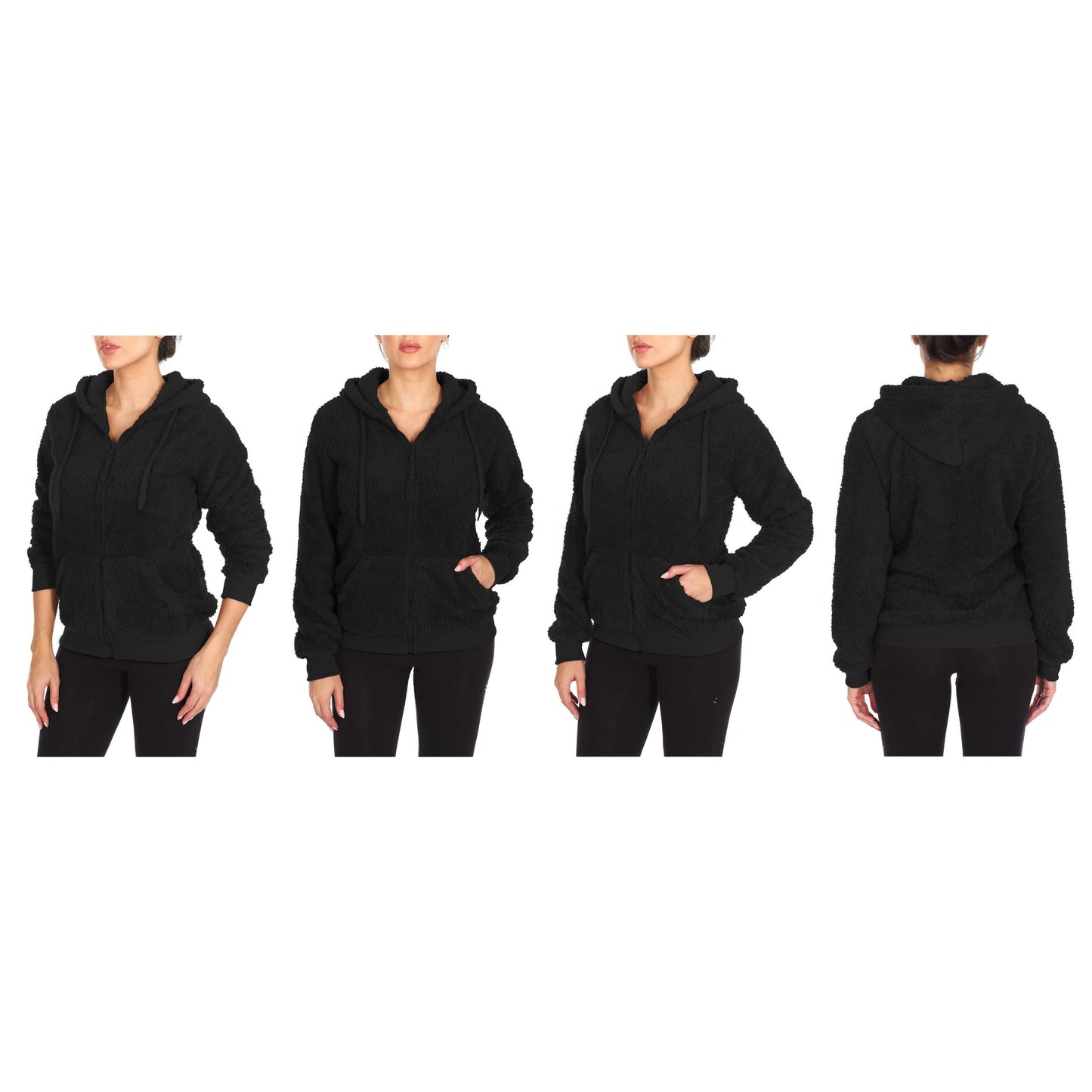 Women's Inner and Outer Sherpa Hoodie Sweatshirt Jacket DailySale