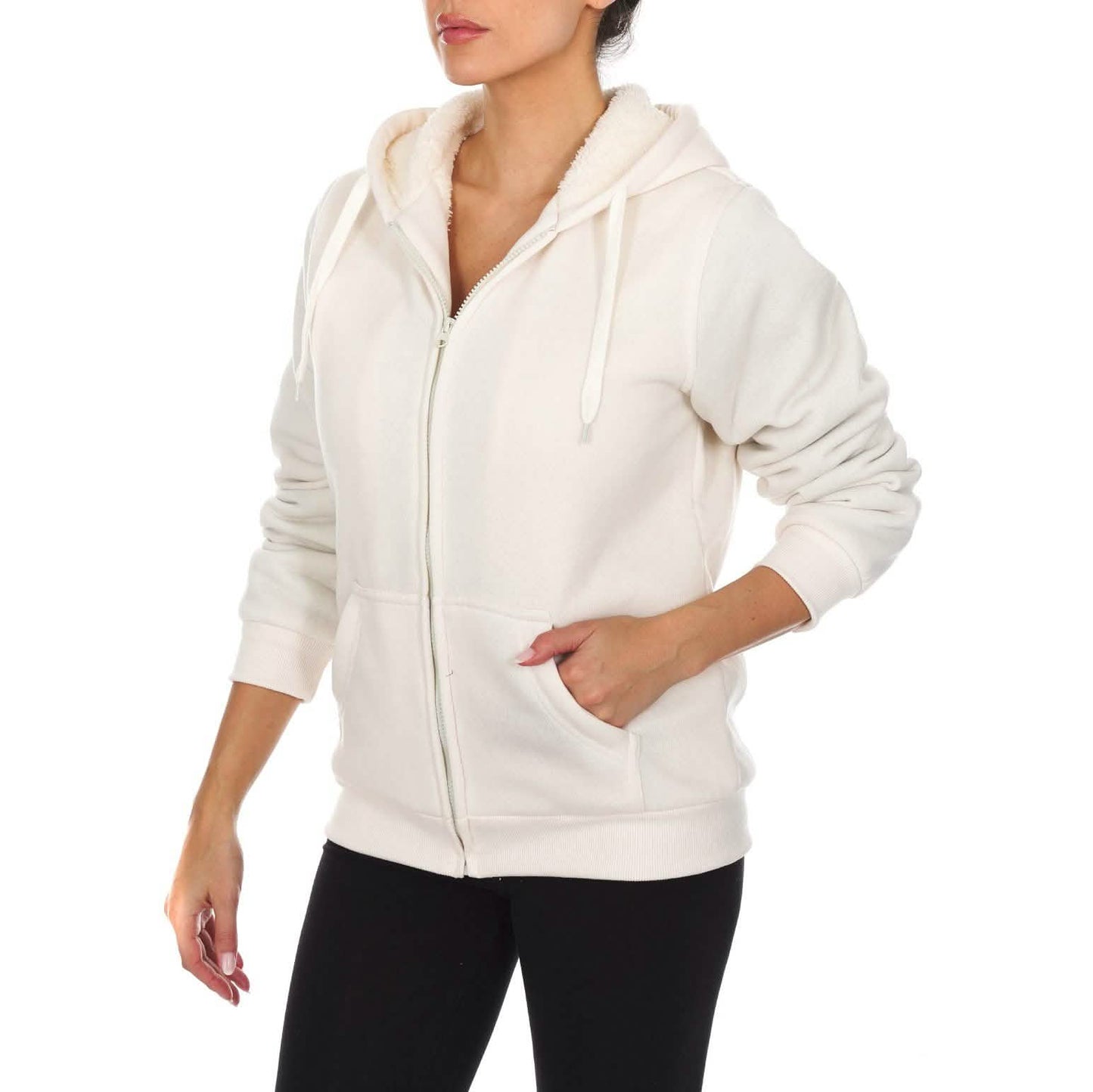 Women's Inner and Outer Sherpa Hoodie Sweatshirt Jacket DailySale
