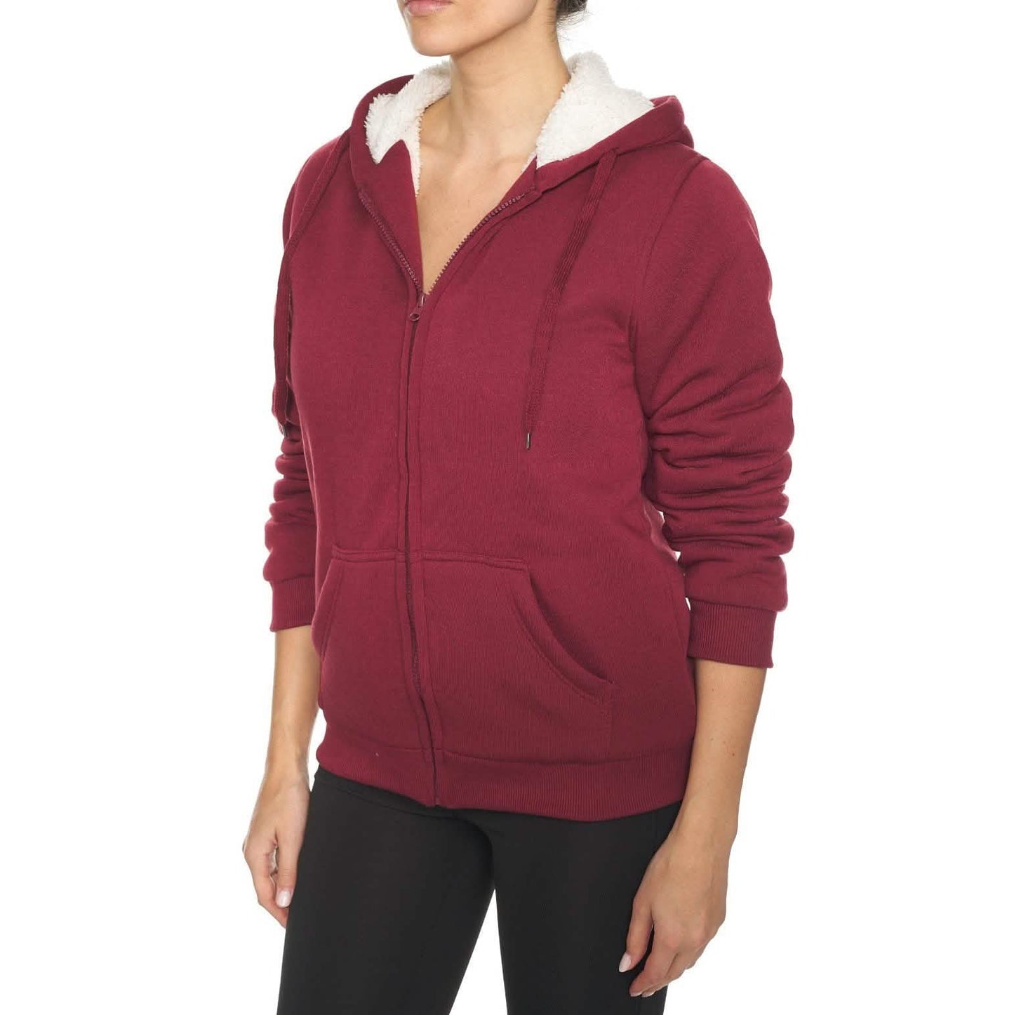 Women's Inner and Outer Sherpa Hoodie Sweatshirt Jacket DailySale