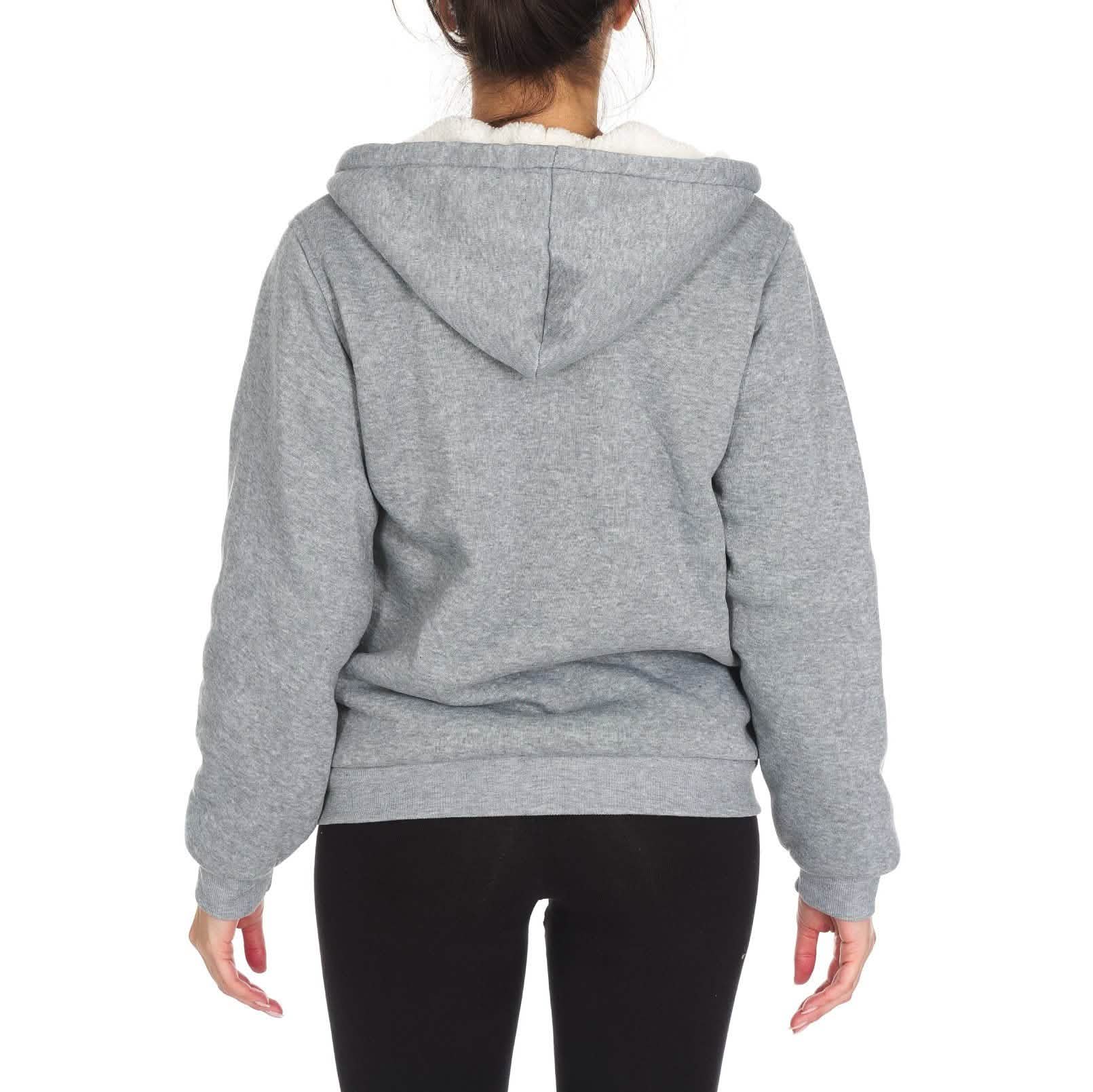 Women's Inner and Outer Sherpa Hoodie Sweatshirt Jacket DailySale