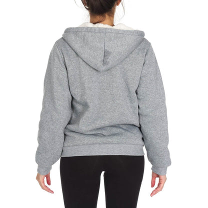 Women's Inner and Outer Sherpa Hoodie Sweatshirt Jacket DailySale