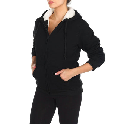 Women's Inner and Outer Sherpa Hoodie Sweatshirt Jacket DailySale