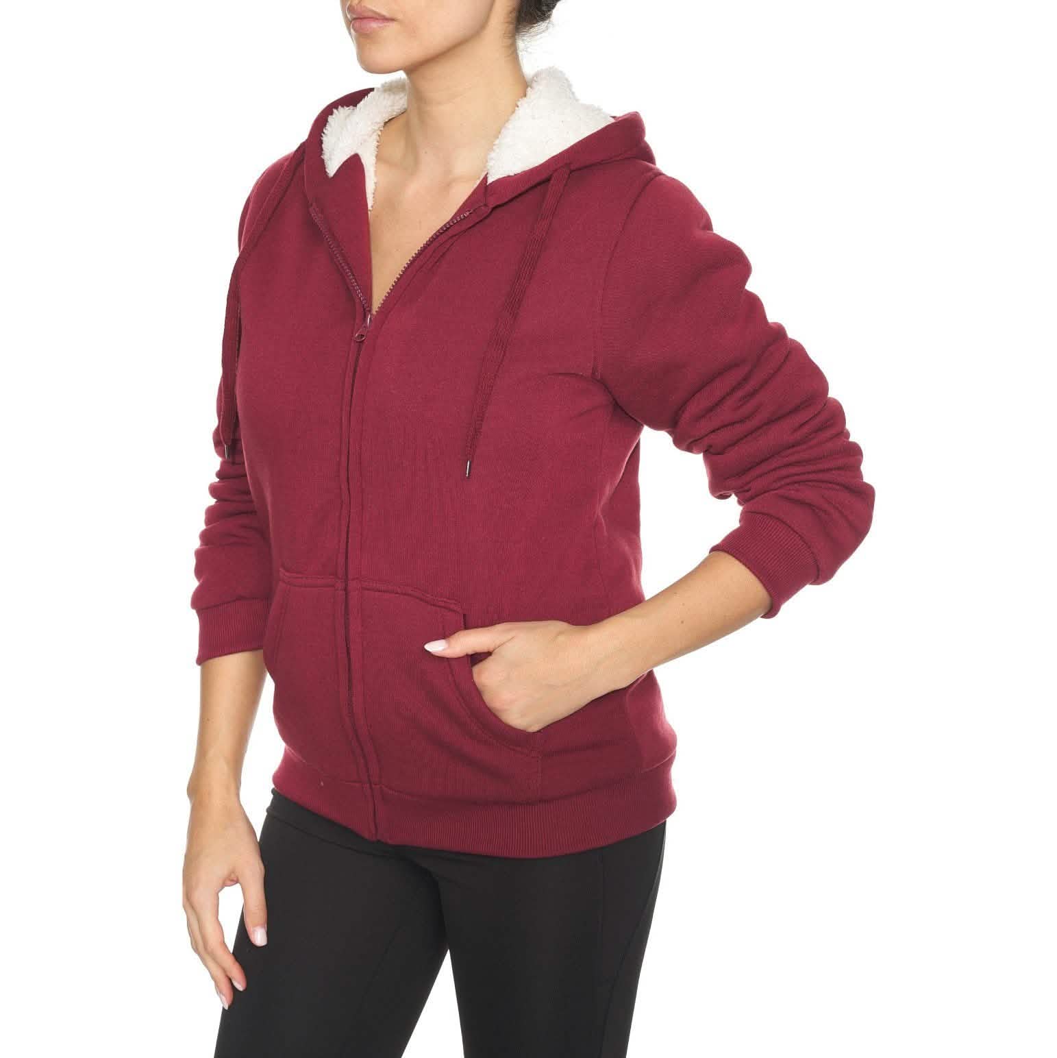 Women's Inner and Outer Sherpa Hoodie Sweatshirt Jacket DailySale