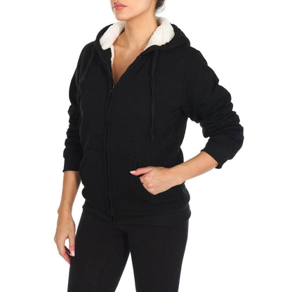Women's Inner and Outer Sherpa Hoodie Sweatshirt Jacket DailySale