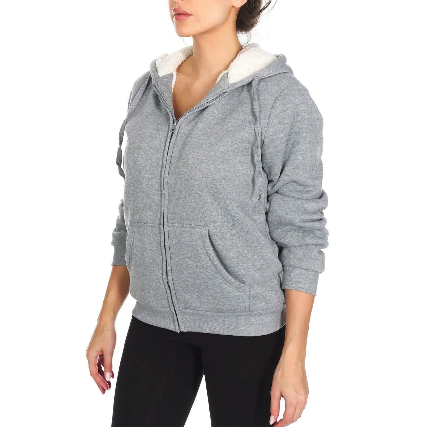 Women's Inner and Outer Sherpa Hoodie Sweatshirt Jacket DailySale