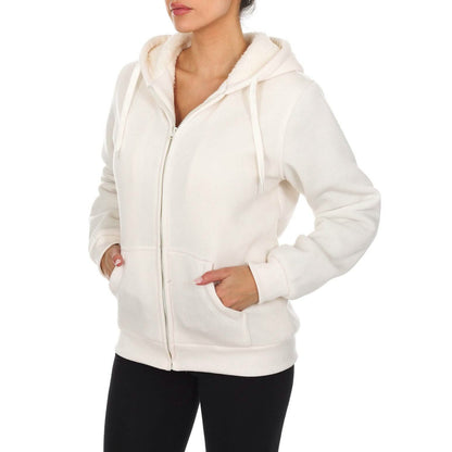 Women's Inner and Outer Sherpa Hoodie Sweatshirt Jacket DailySale