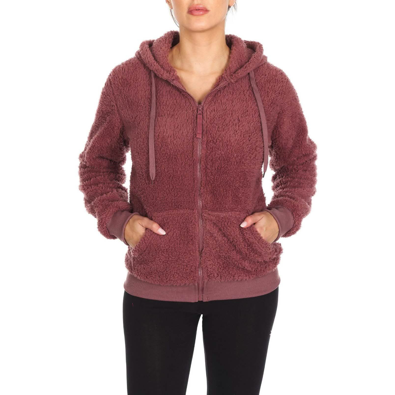 Women's Inner and Outer Sherpa Hoodie Sweatshirt Jacket DailySale