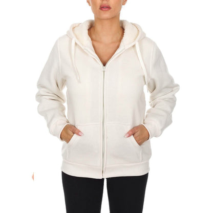 Women's Inner and Outer Sherpa Hoodie Sweatshirt Jacket DailySale