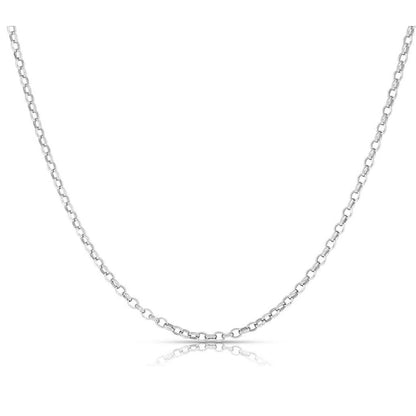 Women's Italian Rolo Link Chain in Solid Sterling Silver DailySale