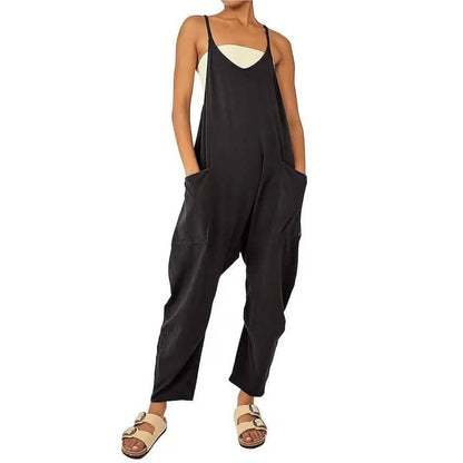 Women's Jumpsuit Maternity Solid Color V Neck Regular Fit Sleeveless DailySale