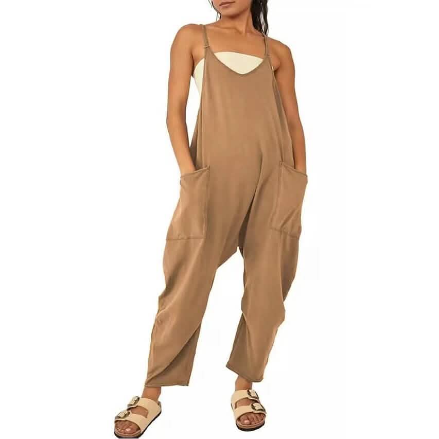 Women's Jumpsuit Maternity Solid Color V Neck Regular Fit Sleeveless DailySale