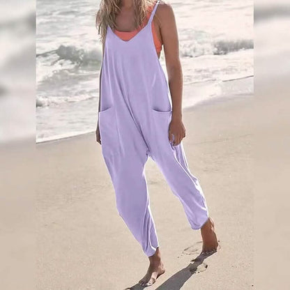 Women's Jumpsuit Maternity Solid Color V Neck Regular Fit Sleeveless DailySale