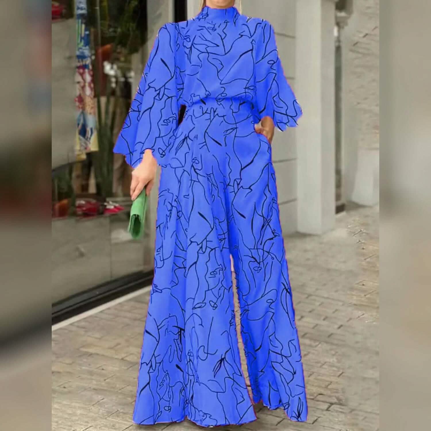 Women's Jumpsuit Pocket Print Floral Stand Collar Streetwear DailySale